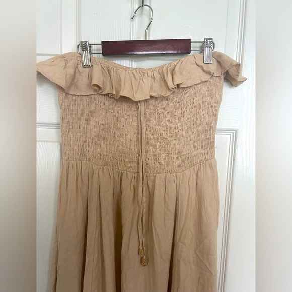 NWOT Free People, Lush Life Linen Strapless Midi Dress, Large - Picture 7 of 7